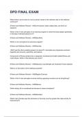 DPD FINAL EXAM Latest 2026&sol;2027 Exam Questions and Verified Solutions