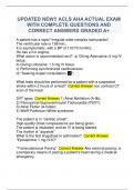 UPDATED NEW&excl;&excl; ACLS AHA ACTUAL EXAM  WITH COMPLETE QUESTIONS AND  CORRECT ANSWERS GRADED A&plus;