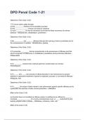 DPD Penal Code 1-21 REVISED AND UPDATED FOR  2026&sol;2027 ACTUAL EXAM COMPLETE QUESTIONS AND CORRECT DETAILED ANSWERS &lpar;VERIFIED ANSWERS&rpar; &vert;ALREADY GRADED A&plus;&vert;&vert;BRAND NEW&excl;&excl;