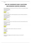NSG 441 LEADERSHIP EXAM 2 QUESTIONS AND ANSWERS &lpar;VERIFIED ANSWERS&rpar;