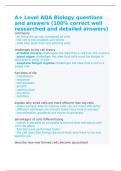A&plus; Level AQA Biology questions and answers &lpar;100&percnt; correct well researched and detailed answers&rpar;