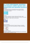 A&plus; Level AQA Biology questions and answers &lpar;100&percnt; correct well researched and detailed answers&rpar;