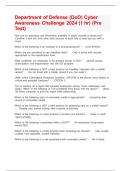 Department of Defense &lpar;DoD&rpar; Cyber Awareness Challenge 2024 &lpar;1 hr&rpar; &lpar;Pre Test&rpar;