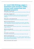 A&plus; Level AQA Biology questions and answers &lpar;100&percnt; correct well researched and detailed answers&rpar;