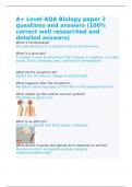 A&plus; Level AQA Biology questions and answers &lpar;100&percnt; correct well researched and detailed answers&rpar;