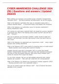 CYBER AWARENESS CHALLENGE 2024 &lpar;50&rpar; &vert; Questions and answers &vert; Updated 2024&sol;25
