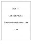 &lpar;ASU Online&rpar; PHY 111 General Physics Comprehensive Midterm Exam 2024