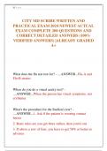 CITY MD SCRIBE WRITTEN AND  PRACTICAL EXAM 2024 NEWEST ACTUAL  EXAM COMPLETE 200 QUESTIONS AND  CORRECT DETAILED ANSWERS &lpar;100&percnt;  VERIFIED ANSWERS&rpar; &vert;ALREADY GRADED  A&plus;