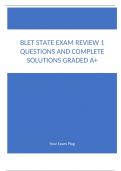 BLET State Exam Review 1 Questions and Complete Solutions Graded A&plus;