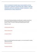 NR 567 ADVANCED PHARM FINAL EXAM NEWEST ACTUAL  EXAM WITH COMPLETE QUESTIONS AND CORRECT VERIFIED  ANSWERS &lpar;DETAILED ANSWERS&rpar; ALREADY GRADED A&plus; 100&percnt;  GUARANTEED TO PASS CONCEPTS&excl;&excl;&excl;