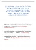 GIA DIAMOND AND DIAMOND GRADING  FINAL EXAM 2024 ACTUAL EXAM  COMPLETE 200 QUESTIONS WITH  DETAILED VERIFIED ANSWERS &lpar;100&percnt;  CORRECT ANSWERS &rpar; &sol;&sol; ALREADY  GRADED A&plus; &sol;&sol; BRAND NEW&excl;&excl;