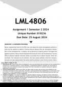 LML4806 Assignment 1 &lpar;ANSWERS&rpar; Semester 2 2024 - DISTINCTION GUARANTEED&period;
