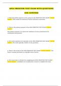 APEA PREDITOR TEST EXAM WITH QUESTIONS AND ANSWERS STUDYGUIDE