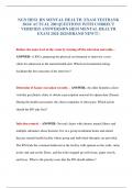 NGN HESI  RN MENTAL HEALTH  EXAM TESTBANK 2024&sol; ACTUAL 200 QUESTIONS WITH CORRECT VERIFIED ANSWERS&sol;RN HESI MENTAL HEALTH EXAM 2024-2025&lpar;BRAND NEW&excl;&excl;&excl;&rpar;