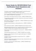 Study Guide for NCCER&sol;OSHA Final  Certification Exam Questions and  Answers