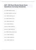 SAT&colon; 238 Root Words Study Exam Questions Correctly Answered&period;