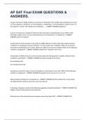 AP SAT Final EXAM QUESTIONS & ANSWERS&period;