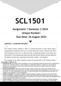 SCL1501 Assignment 1 &lpar;ANSWERS&rpar; Semester 2 2024 - DISTINCTION GUARANTEED
