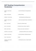 SAT Reading Comprehension Vocabulary Study Guide With Complete Questions And  Answers&period;