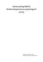 S04251 Onderzoekspracticum psychologisch survey samenvatting