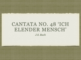Bach Cantata No. 48 Note Cards 