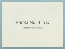 Bach Partita No. 4 in D Note Cards