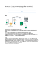 Samenvatting Cursus Gaschromatografie en HPLC - Chemie - Den Bosch