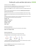 Unit 4 notes - Carboxylic acids & Derivatives
