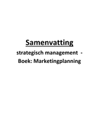 Samenvatting 'Marketingplanning' (Strategisch Management)