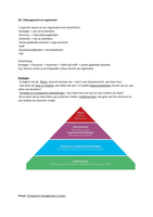 Hoorcolleges 1 tm 5, incl. kennisvragen en voorbeeldvragen tentamen Management en Organisatie