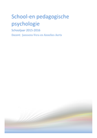 School-en pedagogische psychologie 2015-2016