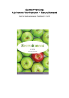 Samenvatting Recruitment Adrienne Verhoeven