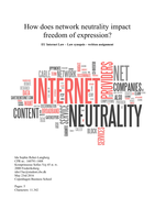 Law Synopsis - How does network neutrality impact freedom of expression?