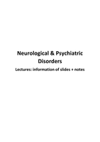Lectures Neurological & Psychiatric Disorders