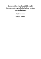 Samenvatting Handboek KOP-model Kortdurende psychologische interventies voor de basis-ggz