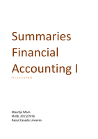 Summary 'Financial accounting' (Ch. 1, 2, 4, 5, 6, 9, 13)