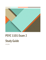PSYC1101 Exam 2 Study Guide