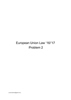 European Union Law '16/'17 Problem 2 