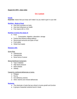 Nutrition Notes - Ch. 1