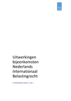 Uitwerkingen bijeenkomsten EN samenvatting  Nederlands internationaal belastingrecht