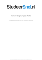 Samenvatting europees recht