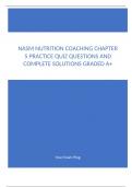 NASM Nutrition Coaching Chapter 5 Practice Quiz Questions and Complete Solutions Graded A&plus;