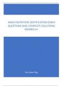 NASM Nutrition Certification Exam Questions and Complete Solutions Graded A&plus;