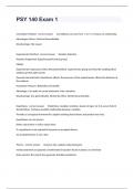 PSY 140 Exam 1 Questions And Verified Correct Answers&vert; Guaranteed Success&period;