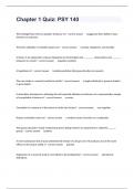 Chapter 1 Quiz&colon; PSY 140 Practice Guide Questions And Accurate Verified Answers&period;