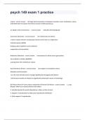 psych 140 exam 1 practice Exam Questions And Well Elaborated Answers&vert; Distinction Guaranteed&period;