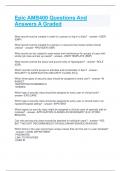 Epic AMB400 Questions And Answers A Graded