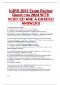 NURS 2003 Exam Review Questions 2024 WITH VERIFIED AND A GRADED ANSWERS