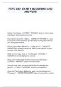 PSYC 2301 EXAM 1 QUESTIONS AND  ANSWERS