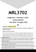 MRL3702 Assignment 1 &lpar;ANSWERS&rpar; Semester 2 2024 - DISTINCTION GUARANTEED